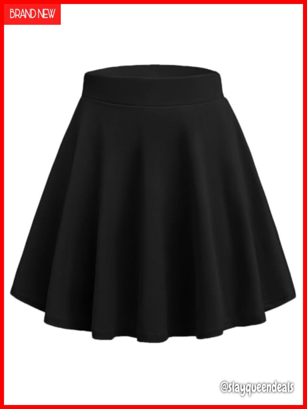 Women's A-Line Mini Skater Skirt Stretchable High Waist Pleated